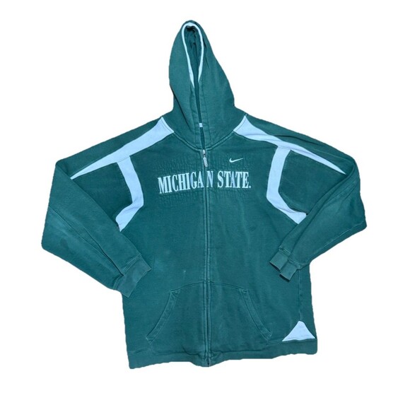 Vintage NIKE MSU Michigan State University Full Zip Hoodie Mens Large - Picture 1 of 5